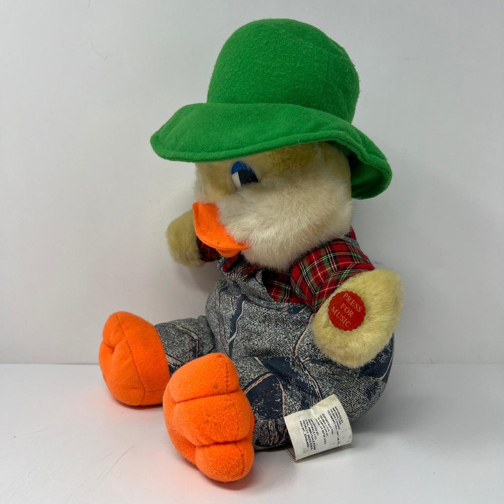 Musical Mac Duck Singing Plush Stuffed Animal Vintage 80's Toy Farm Country - Picture 5 of 14